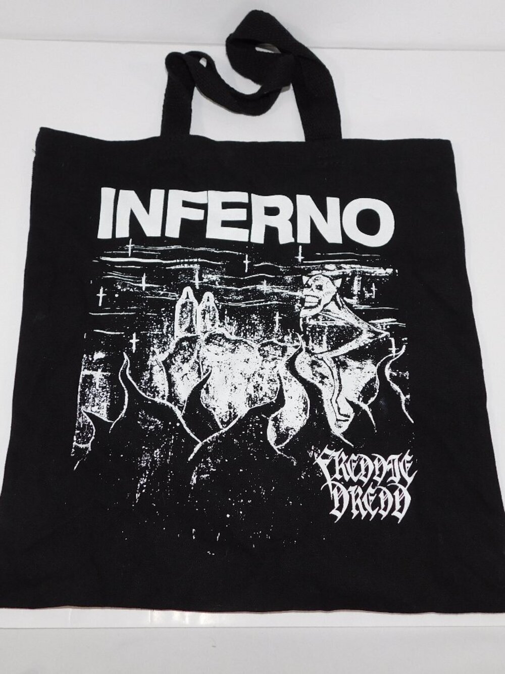 INFERNO Freddie Dredd Tote Bag Black White
